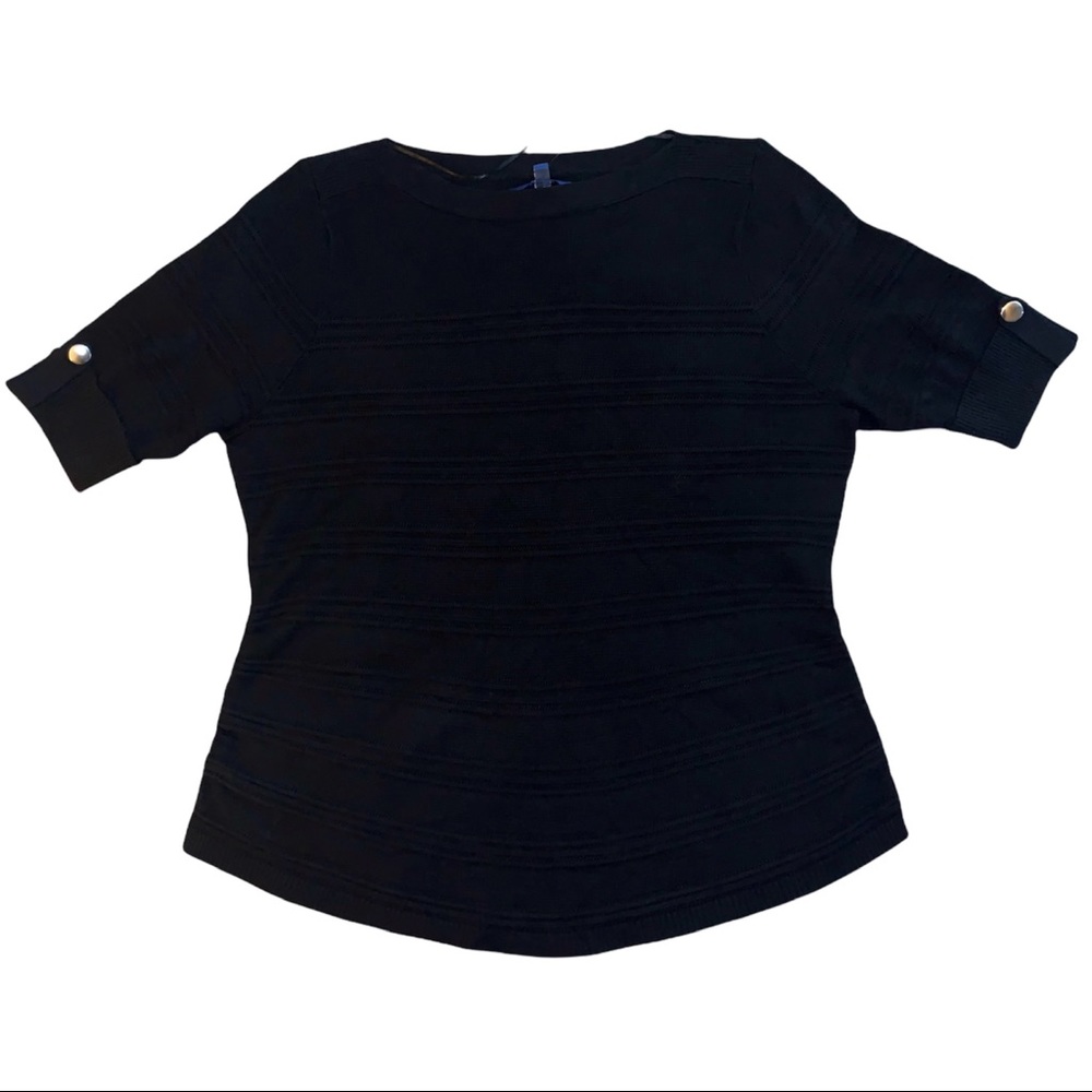 Apt. 9 Basic Black Ribbed Knit Top